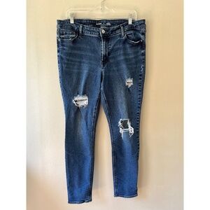Old Navy Sz 16 Mid Rise Rockstar Super Skinny Distressed Jeans Stretch Pants